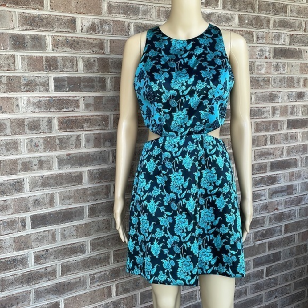 Anthropologie x Hutch Floral Jacquard Cut Out Mini Dress NWT - Size 4 - Picture 2 of 16